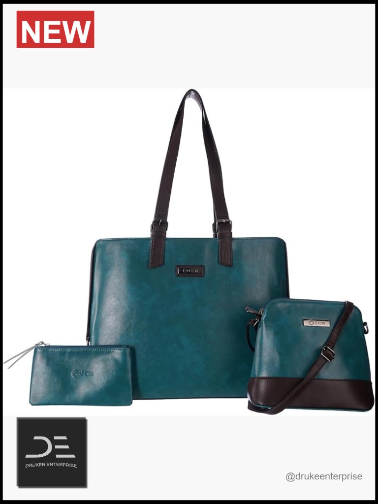 3-Piece Vegan Leather Tote Set With Crossbody And Cosmetic Pouch